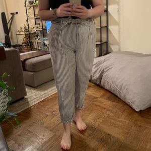 Striped Paperbag Trousers